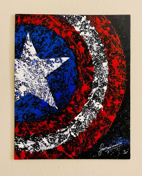 Captain America Shield Painting, Avengers Acrylic Painting, Captain America Shield Drawing, Captain America Canvas Painting, Avengers Canvas Painting, Captain America Painting, Captain America Drawing, Shield Drawing, Superhero Painting