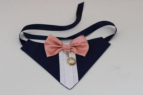 Wedding Dog Ring Bearer, Dog Ring Bearer Ideas, Dogs At Weddings Ideas, Cat Ring Bearer, Wedding Puppies, Navy Ring Bearer, Ring Bearer Gift Ideas, Ring Bearer Tuxedo, Dog Tuxedo Bandana