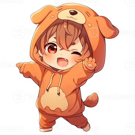 Cute Chibi Boy Wearing A Dog Hoodie AI Generative Character Form, Chibi Dog, Boy Hoodie, Japan Candy, Chibi Boy, Chibi Characters, Boys Wear, Dog Hoodie, Cute Chibi