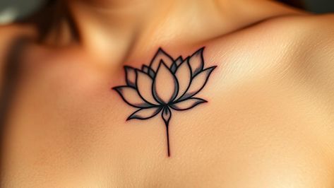 15 Lotus Minimal Tattoos to Show Your Inner Strength Tiny Lotus Flower Tattoo, Tiny Lotus Tattoo, Simple Lotus Flower Tattoo, Small Mandala Tattoo, Lotus Tattoos, Lotus Symbol, Watercolor Lotus, Minimal Tattoos, Buddha Tattoos