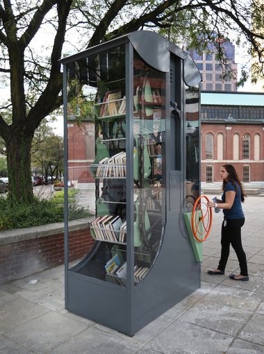 Brose Partington's book sharing station, "Harvesting Street Library, Mobile Library, Market Art, Lending Library, Mini Library, Beautiful Library, Little Library, Free Library, City Market