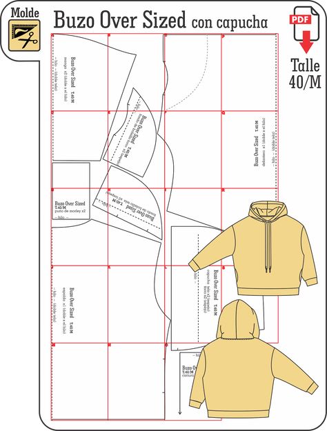 Dress Shirt Sewing Pattern, Hoodie Sewing, Hoodie Sewing Pattern, Clothing Templates, Shirt Sewing Pattern, Diy Jacket, Free Pdf Sewing Patterns, Hoodie Mockup, Diy Sewing Pattern