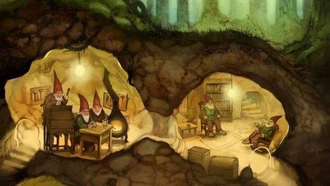 History of a Thing on Twitter: "Gnomes have varying traits in folklore. They can guard your garden, bring your house luck or contentedly live underground, happily having nothing to do with humans (& who can blame them?) @EnchantedEzine #FairyTaleTuesday… https://t.co/My8eCKV1Wb" Elves And Fairies, Gnome House, House Art, Fairytale Art, Arte Fantasy, Fairy Land, Fairy Art, Fairy Houses, Beatrix Potter