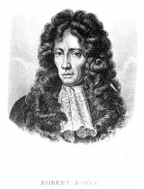 Robert Boyle- Robert Boyle (1627-1691) was one of the leading minds of the late 1600s. An English-Irish philosopher and writer,Boyle focused on chemistry,physics and natural history. His work with pressured air led to the development of Boyle's law,which describes the relationship between pressure and the volume of gas. Boyle was one of the founders of the Royal Society of London. Boyles Law, Robert Boyle, Boyle's Law, Niels Bohr, Scientific Revolution, Richard Feynman, Father Images, Charles Darwin, Quantum Mechanics