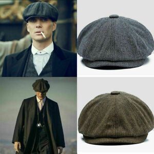 Mens Newsboy Cap for sale | eBay Men Beret, Peaky Blinders Cap, Peaky Blinders Hat, Newsboy Cap Men, Mens Beret, Beret Hats, Cap Outfit, Spring Flats, Herringbone Tweed