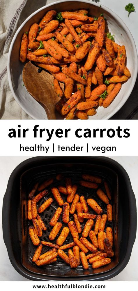 Air Fryer Baby Carrots, Air Fryer Carrots, Blondie Recipes, Carrots Side Dish, Carrots Recipe, Cooked Carrots, Air Fryer Healthy, Healthy Side, Carrot Recipes