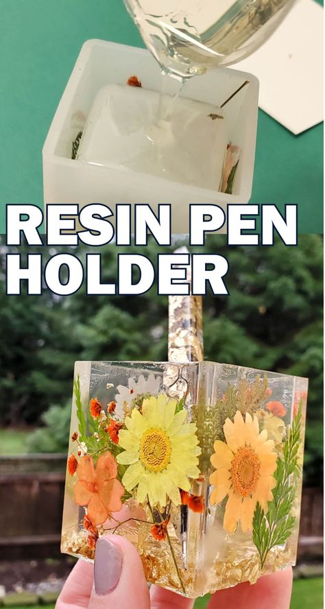 Using the small cup molds that came in the same set to make resin pens, I made pen holders with polyester resin. Resin Pen Holder Ideas, Resin Pen Holder, Resin Pens, Resin Pen, Paint Pours, Vanity Sets, Resin Crafts Tutorial, Diy Resin Projects, Handmade Inspiration