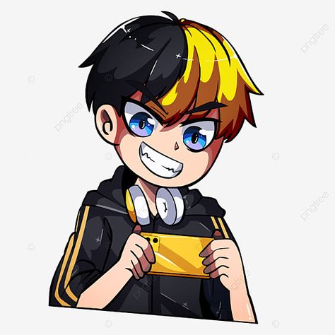 Mobile Cartoon, Boy Mobile, Png Images, Gaming, Hair, Anime