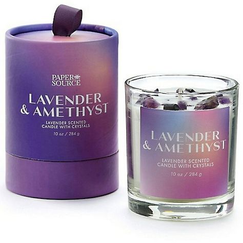 Lavender & Amethyst Candle Brand New With Tags Never Used Or Damaged Originally $19.99 Size 7.06 Oz. Exclusive To Paper Source, This Beautiful Lavender-Scented Candle Has Amethyst Crystals On Top. Lavender Skin Care, Lavender Skin, Candy Cane Candle, Gemstone Candles, Amethyst Candle, Cactus Candles, Healing Candles, Purple Candles, Lavender Scented Candle