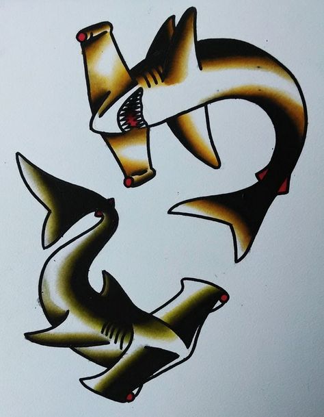 sailor jerry sharks | 1000+ images about Shark traditional tattoo on Pinterest | Sharks ... Sj Tattoo, Traditional Shark Tattoo, Traditional Tattoo Old School, Sailor Jerry Tattoos, Shark Tattoo, Traditional Tattoo Sleeve, Shark Art, Shark Tattoos, Hammer Head