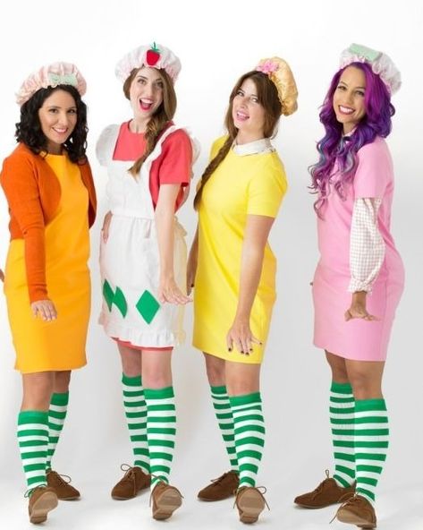 Best Costumes for 4 People Strawberry Shortcake 4 Town Costume, Costumes For Four People, Halloween Costumes For Four, Costumes For 4 People, Halloween Costumes For Four People, Blueberry Muffin Costume, Muffin Costume, 4 People Halloween Costumes, Golden Girls Costumes