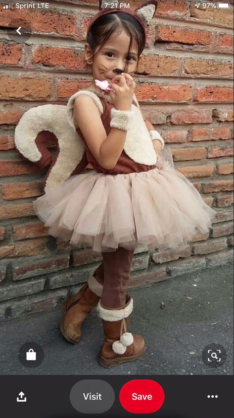 Squirrel Costume Diy, Diy Squirrel Costume, Karneval Diy, Squirrel Costume, Halloween Costume Toddler Girl, Toddler Girl Halloween, Carnival Dress, Baby Kostüm, Animal Costumes