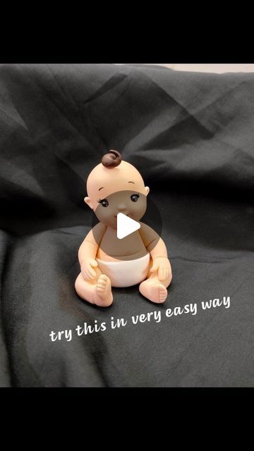 Fondant Figures Tutorial Step By Step, Fondant People Tutorial, Baby Doll Cake, Fondant Man, Fondant Doll, Baby Cake Design, Ballet Baby Shower, Fondant Figurine, Easy Fondant