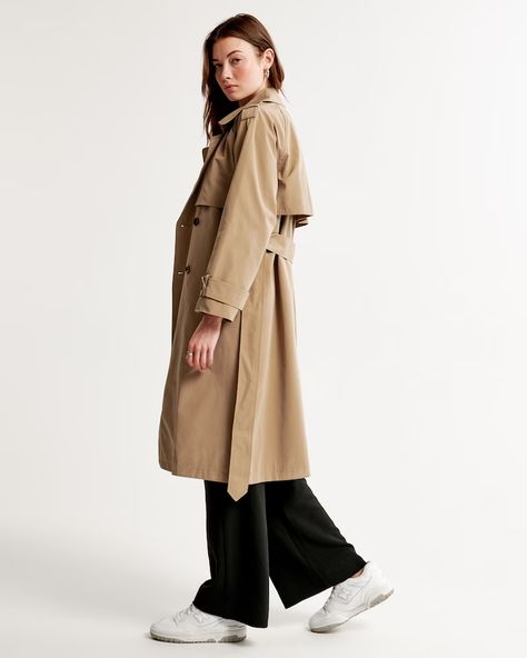 Women's Oversized Nylon Trench Coat | Women's Coats & Jackets | Abercrombie.com Oversized Trench, Oversized Trench Coat, Fall Winter Wardrobe, American Clothing, Trench Coats Women, Water Resistant Fabric, Women's Coats & Jackets, Women's Coats, Women's Coat