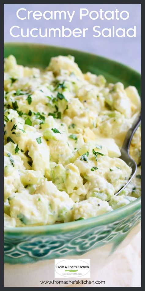 Potato Cucumber Salad Recipe, Potato Salad With Horseradish Recipe, Potato Salad With Cucumbers, Potato Cucumber Salad, Original Potato Salad Recipe, Award Winning Recipes, Cucumber Salad Dressing, Making Potato Salad, Mayonnaise Dressing