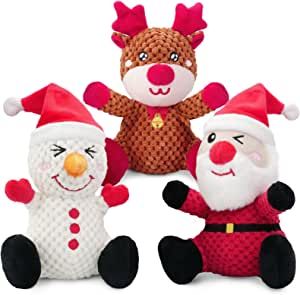 3-Pack Cute Best Christmas Gift Set: This pet plush toy is designed with the image of Santa Claus, Christmas snowman, and Christmas elk. The cute appearance is very popular among dogs. It is the best choice for medium-sized dogs. (Not Recommend For Aggressive Chewers). Squeaky Dog Toy: This dog squeaky toys use a built-in squeak design that makes funny sounds when chewing. Dog Toys For Boredom, Christmas Dog Toy, Cute Dog Toys, Puppy Toys, Dog Squeaky Toys, Xmas Toys, Durable Dog Toys, Dogs Cute, Interactive Dog Toys