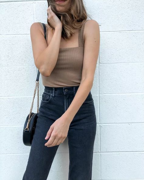 Taupe Tank Top Outfit, Taupe Top Outfit, Taupe Outfit, Tank Top Outfit, Brown Outfits, Style Inspiration Casual, Tank Top Outfits, Brown Outfit, Top Outfit