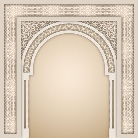 Islamic Arch Design, Poster Design Islamic, Background Poster Design, Islamic Arch, Moroccan Villa, Islamic Design Pattern, Seni Arab, Mosque Design, Mandir Design