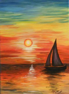 30 Easy Acrylic Painting Ideas for Beginners -- Easy Landscape Paintin – Art Painting Canvas Easy Nature Paintings, Canvas Painting Projects, Easy Landscape Paintings, Sunrise Painting, Simple Canvas Paintings, Easy Canvas Painting, Canvas Painting Landscape, Simple Acrylic Paintings, Sunset Painting