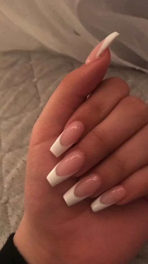 🤍🤍🤍 in 2022 | Long acrylic nails, Acrylic nails coffin pink, French tip acrylic nails Simple Acrylic Nails, French Tip Acrylic Nails, Classy Acrylic Nails, Acrylic Nails Coffin Pink, Soft Nails, Her Nails, Acrylic Nails Coffin Short, Short Acrylic Nails Designs, New Nails