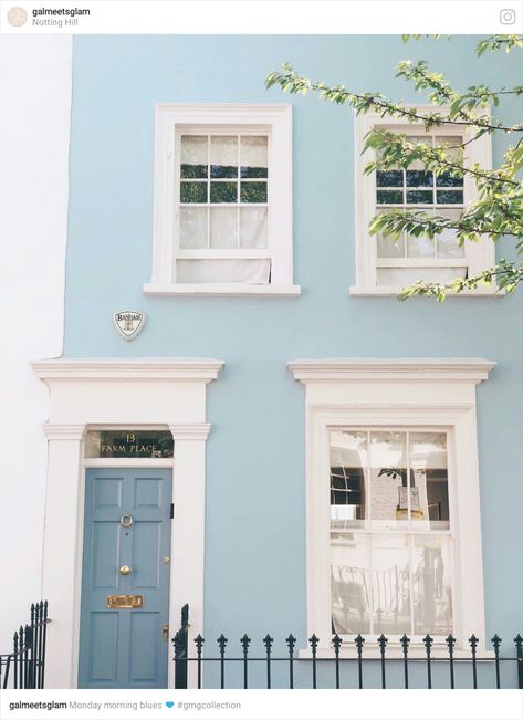 Pale Blue House Exterior, Pastel Blue House Exterior, Dutch Astethic, Cornflower Blue House Exterior, Pale Blue Shutters White House, Baby Blue House Exterior, House Design Aesthetic, Light Blue Houses, Patriotic Centerpieces