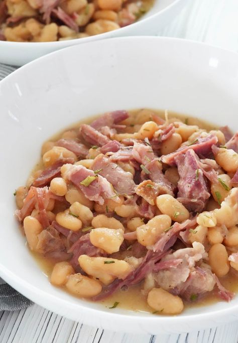 Instant Pot Ham & Beans Instant Pot Ham And Beans, Ham Beans, Instant Pot Soups, Instant Pot Ham, How To Cook Squash, Beans Soup, Comfort Soup Recipes, Ham And Beans, Instant Pot Soup