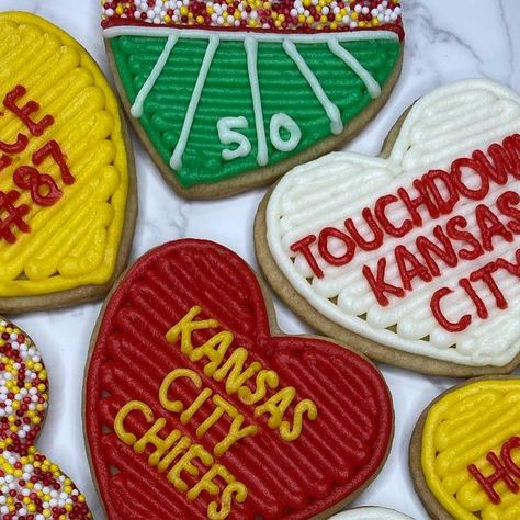 Jackie Wood on Instagram: "CHIEFS NATION!👏🏻🙌🏻❤️💛❤️💛❤️💛 This team is magical and inspiring! 🥹Don’t miss the AFC Championship game next Sunday! I’ve got the treats, so make sure you get yours NOW 👇🏻 https://forms.gle/katNJSMG1H143mky5" Afc Championship, Championship Game, Iced Cookies, Superbowl Party, Get Yours Now, Decorated Cookies, Kansas City Chiefs, Super Bowl, Cookie Decorating