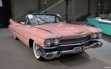 Pink Convertible, Cadillac Series 62, 1959 Cadillac, Old Vintage Cars, Pink Cadillac, Auto Retro, Pink Coquette, Lowrider Cars, Pink Car