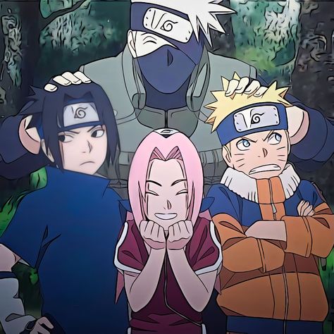 Kakashi Sakura Naruto Sasuke, Naruto Team 7 Matching Icons, Team 7 Icon, Team Kakashi Wallpaper, Kakashi And Team 7 Cute, Naruto Sasuke Sakura Kakashi, Naruto And Sakura Official Art, Naruto Team 7, Naruto Sasuke