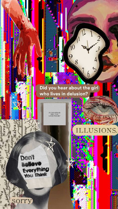 delusion vs illusion Time Is An Illusion, Double Life, Gcse Art, The Girl Who, Labyrinth, Digital Collage, Connect With People, Your Aesthetic, Creative Energy