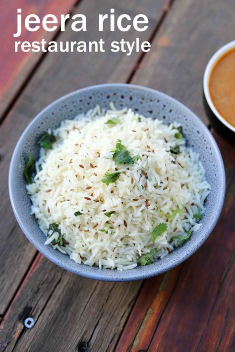 Zeera Rice Recipe, Hebbars Kitchen Recipes, Boondi Raita Recipe, Onion Rice Recipe, Jeera Rice Recipe, Flavored Rice Recipes, Garlic Rice Recipes, Cumin Recipes, Punjabi Recipes