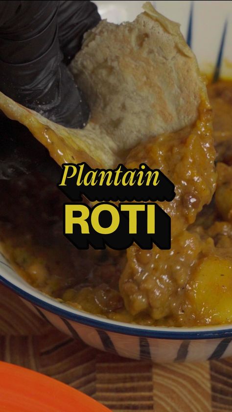 Plantain Roti. Soft and chewy vegan Flatbread made with blended plantain 🍌 dough. Stern enough to ferry dollops of curry or stew straight… | Instagram Vegan Flatbread, Flatbread, Soul Food, Nom Nom, My Favourite, Stew, Vegan Recipes, Dough, Chef