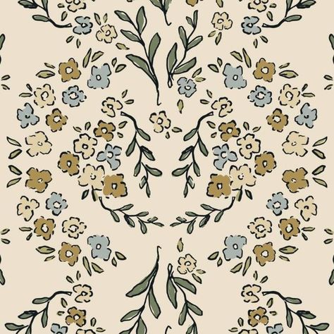 Brenda • Wallpaper + Fabric Design on Instagram: "Started from a little sketch, now we’re here 🌸   Part of the “Boho Farmhouse” collection >> Started as a little sketch and turned into a near-symmetrical boho floral  Design ID 17658453 @spoonflower  #patterndesign #handdrawn #bohemian #nursery #wallpaper #fabric #homedecor #floral #spoonflower #peelandstick #removablewallpaper #interiordesign #commercialwallpaper" Bohemian Nursery, Wallpaper Fabric, Commercial Wallpaper, Boho Farmhouse, Nursery Wallpaper, Boho Floral, Summer Of Love, Removable Wallpaper, Spoonflower Wallpaper