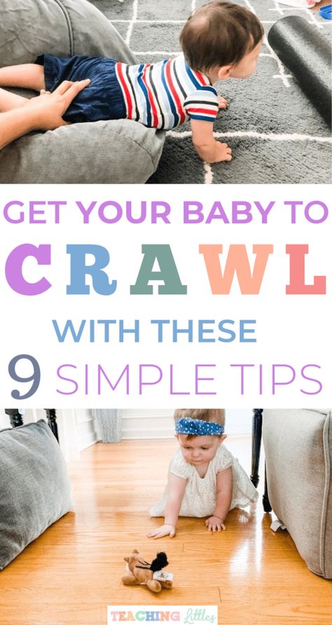 Infant Crawling Activities, Infant Sitting Up Activities, Infant Floor Activities, When Do Babies Start Crawling, How To Teach Baby To Crawl, Teaching Baby To Crawl, Developmental Activities For 9-12 Months, Baby Crawling Tips, 9 Month Baby Activities