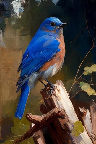 size: 18x12in Art Print: Easter Bluebird by Vivienne Dupont : Blue Bird Artwork, Exotic Birds Photography, Bluebirds Art, Birds To Paint, Birds In Watercolor, Fall Birds, Blue Bird Painting, Bird Parakeet, Bluebird Art