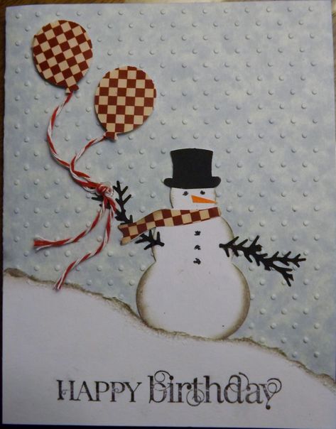 Winter birthday - Scrapbook.com January Birthday Cards Handmade, Stampin Up Winter Birthday Card Ideas, Winter Birthday Cards Handmade, Winter Birthday Cards Ideas, January Birthday Cards, December Birthday Cards Ideas, December Birthday Cards, Winter Birthday Cards, Stampin Up Snowman Punch Art