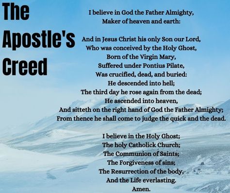 Apostle's Creed, Statement Of Faith, Pontius Pilate, Apostles Creed, Love Post, Faith Love, Faith In Love, Catholic Prayers, God The Father