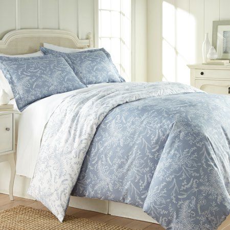 Linens Storage, Blue Comforter Sets, Blue Comforter, Floral Comforter, Reversible Comforter, Comforter Bedding Sets, Fine Living, Ruffle Bedding, Floral Duvet Cover