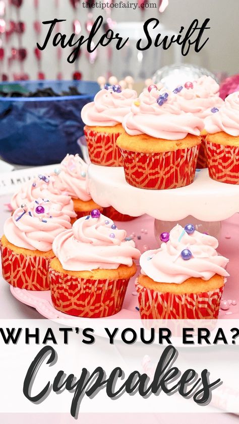 How to make What's Your Era Cupcakes | The TipToe Fairy Taylor Swift Eras Food Ideas, Taylor Swift Eras Party Food, Make Cupcakes, Taylor Swift Birthday Party Ideas, Swift Party, Taylor Swift Party, Taylor Swift Birthday, Themed Desserts, Travel Diy