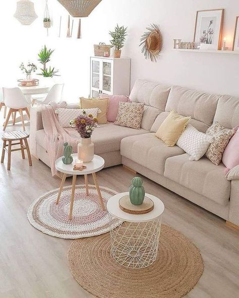 Use Paint for a Budget-Friendly Living Room. #OutdoorLivingIdeas #InteriorDesign #BeachStyleBedroomDecor.#LivingRoomColors #HomeDecor #HomeDecorIdeas #BestLivingRoomIdeas #SummerHomeDecorIdeas #BedroomDecorIdeas #decor #decoration #decora #decorating #decorations #decorate #decorative #decoracaodeinteriores #decorando #decoraci #decore #decoradora Boho Pink Living Room, Budget Friendly Living Room, Apartment Vibes, Apartment Goals, Pink Living Room, Boho Pink, Boho Modern, New York Apartment, Apartment Decor Inspiration