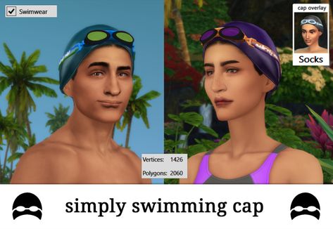 Sims 4 Swim Team, Backwards Cap Sims 4 Cc, Sims 4 Goggles, Sims 4 Goggles Cc, Sims 4 Swimming Cc, Sims Download, Sims 4 Family, Bathing Cap, Sims 4 Mm Cc