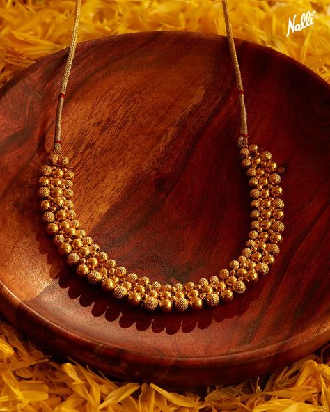 The Classy gold bead necklace! The gold necklace is intricately crafted in pure gold with layered gold beads in textures and matt finish all over the neckline in a classy pattern. Pair it with your favourite heirloom saree and grace the occasion. Classy Pattern, Bathroom Plans, Gold Ring Designs, Gold Bead Necklace, Pure Gold, Gold Beads, Bead Necklace, Abs Workout, Ring Designs