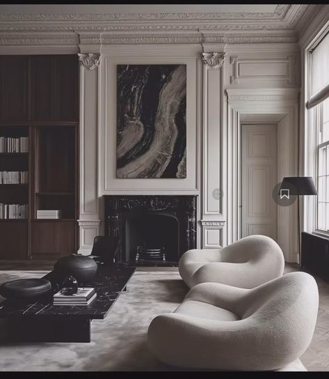 London Flat Modern, Classic Minimalist Interior, Modern French Chateau Interiors, Elegant Office Interior, Neoclassical Interior Design Luxury, Penthouse Design Interiors, Paris Interior Design, French Style Interior Design, Baroque Interior Design