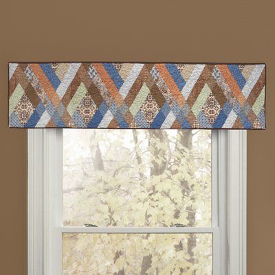 Millwood Pines Sol 56" Window Valance Quilted Valance, Traditional Log Cabin, Tie Up Valance, Window Valances, Quilted Bedding, Log Cabin Quilt Pattern, Kitchen Curtain Sets, Dream Craft Room, Tier Curtains