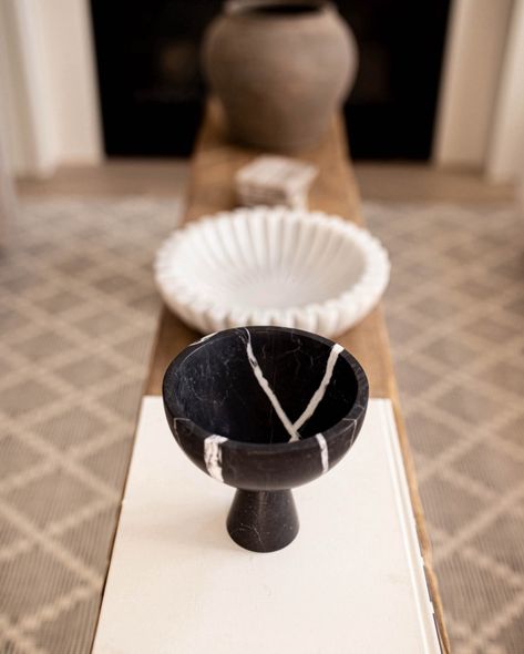 A few of our finer vessels: scalloped edges or marble details. We love an elevated standout decor piece. 👌🏻 Elm Wood Furniture, Marble Detail, Stone Bowl, Entryway Console, Large Stone, Kitchen Marble, Sideboard Console, Vintage Objects, Stone Decor