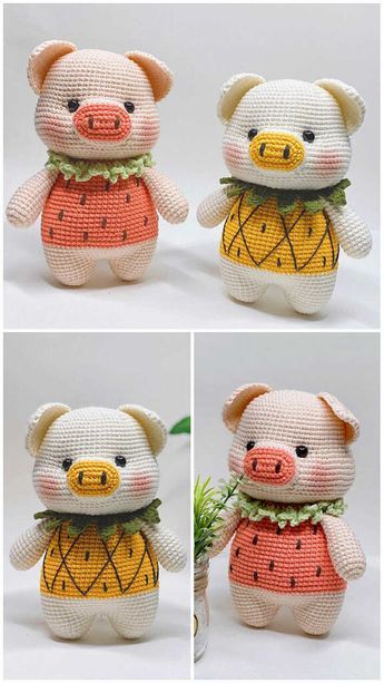 Crochet Pig, Crochet Toys Free, Pola Amigurumi, Crochet Cow, Crochet Animals Free Patterns, Crochet Amigurumi Free Patterns, Crochet Amigurumi Free, Crochet Tutorials, Crochet Animal Patterns