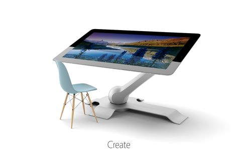 iDesk Concept on Behance Multitouch Table, Touch Screen Table, Interactive Table, Laptop Design, Home Security Camera Systems, Home Security Camera, Touch Table, Video Game Rooms, New Technology Gadgets