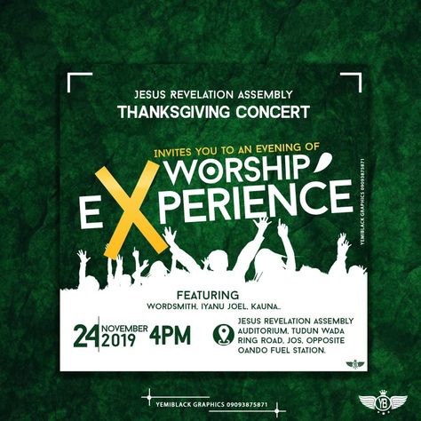 Worship experience.. Music concert. Worship Experience Flyer, Pubmats Ideas, Random Posters, Water Bottle Label Design, Experience Music, Graphic Design Inspiration Poster, Christian Graphic Design, Black Friday Sale Banner, Random Designs