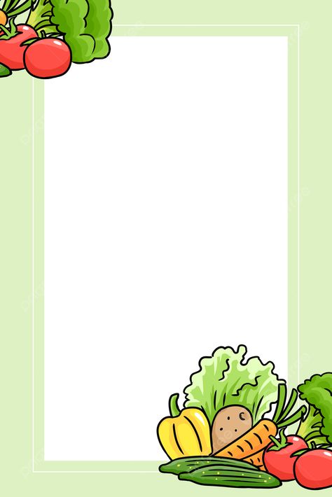 Western Food Menu, Background Psd, Food Border, Food Safety Posters, Cover Page For Project, Cooking Theme, Kids Vegetables, Vegetable Design, Nutrition Month