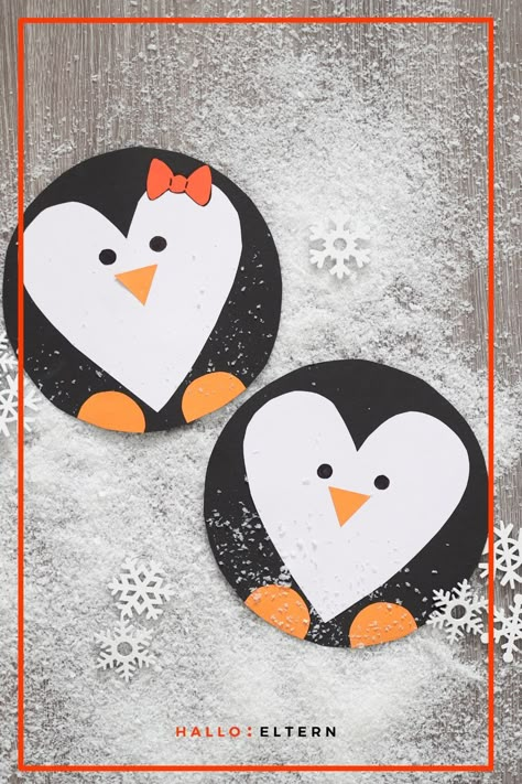 Dank unserer Vorlage zum Ausdrucken kannst du wirklich kinderleicht die kleinen Pinguine basteln. Winter Animal Toddler Crafts, Penguins Crafts For Kids, Penguin Art And Craft, Winter Creative Ideas For Kids, Penguin Crafts For Kids Preschool, Penguin Kids Craft, Toddler Penguin Crafts, Penguin Toddler Craft, Penguin Art For Toddlers